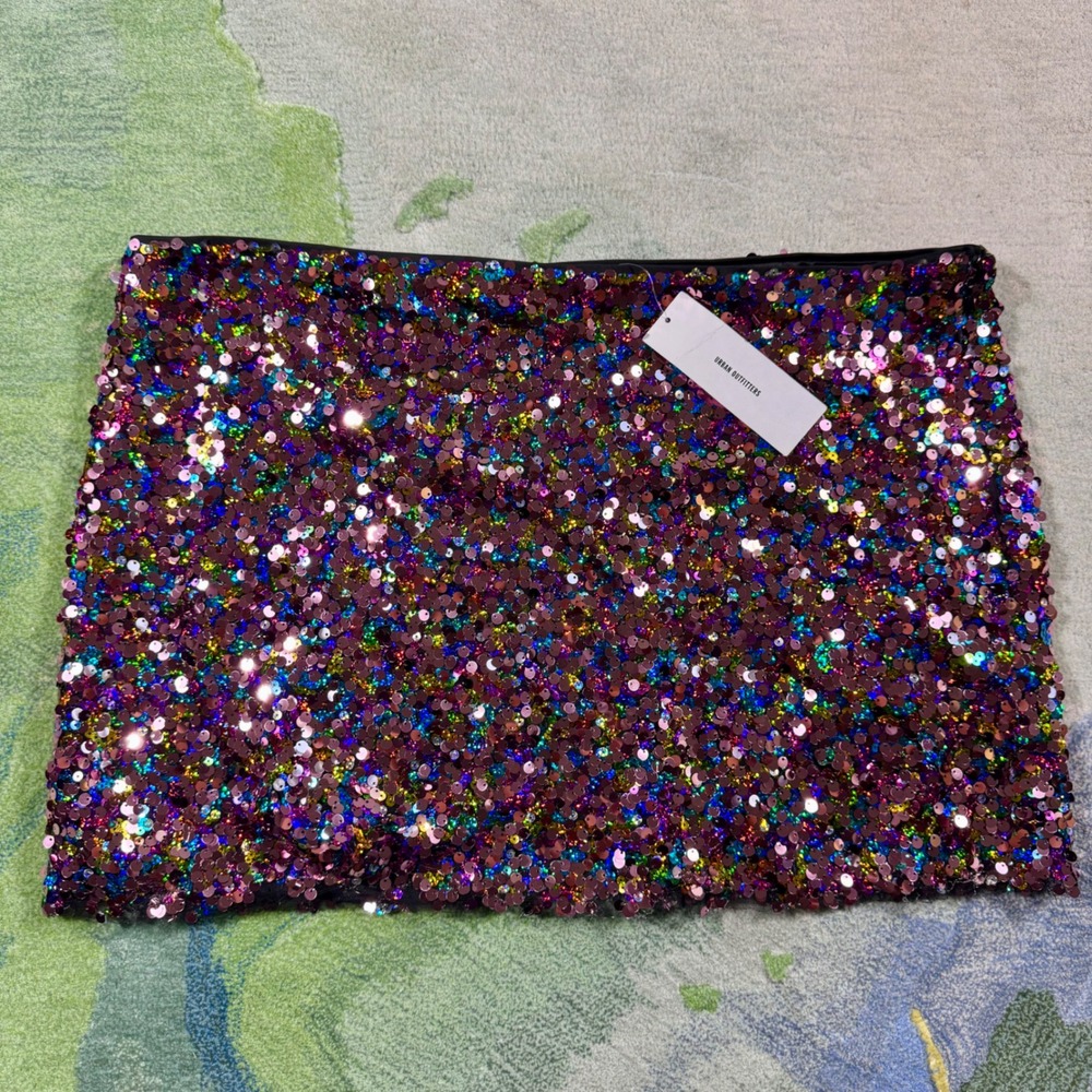 Urban Outfitters Pink Combo Sequin Mini Skirt XL OB1894894 NWT